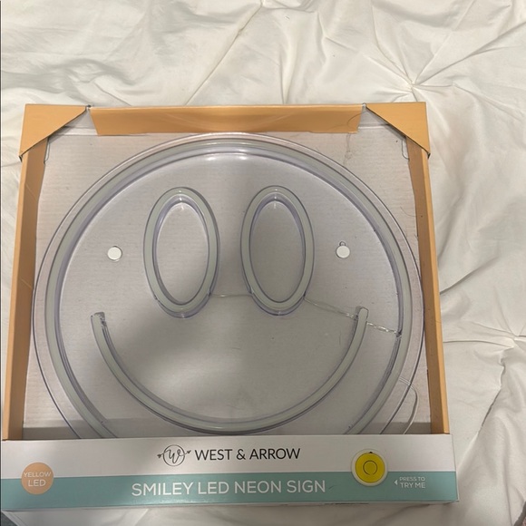 west & arrow | Wall Decor | Smiley Led Neon Sign Yellow | Poshmark